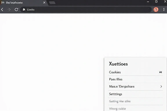 Interfaz de usuario de un navegador web mostrando la configuración de privacidad y cookies
