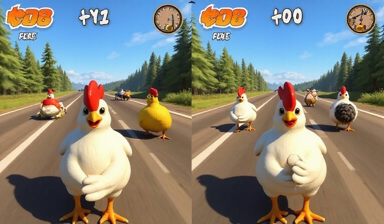 Carrera multijugador en pantalla dividida