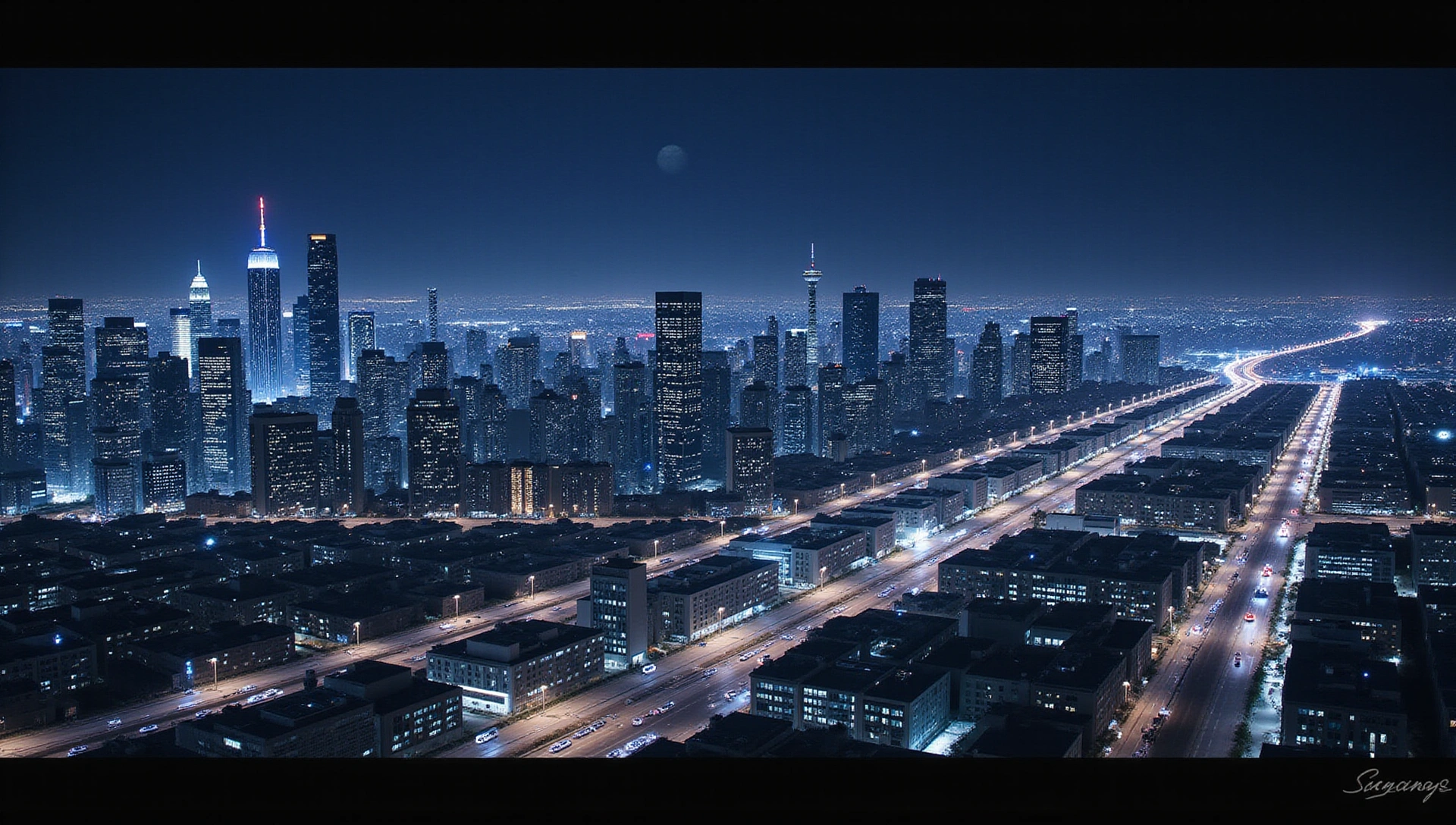 Fondo de pantalla de paisaje urbano futurista de Kilmaster