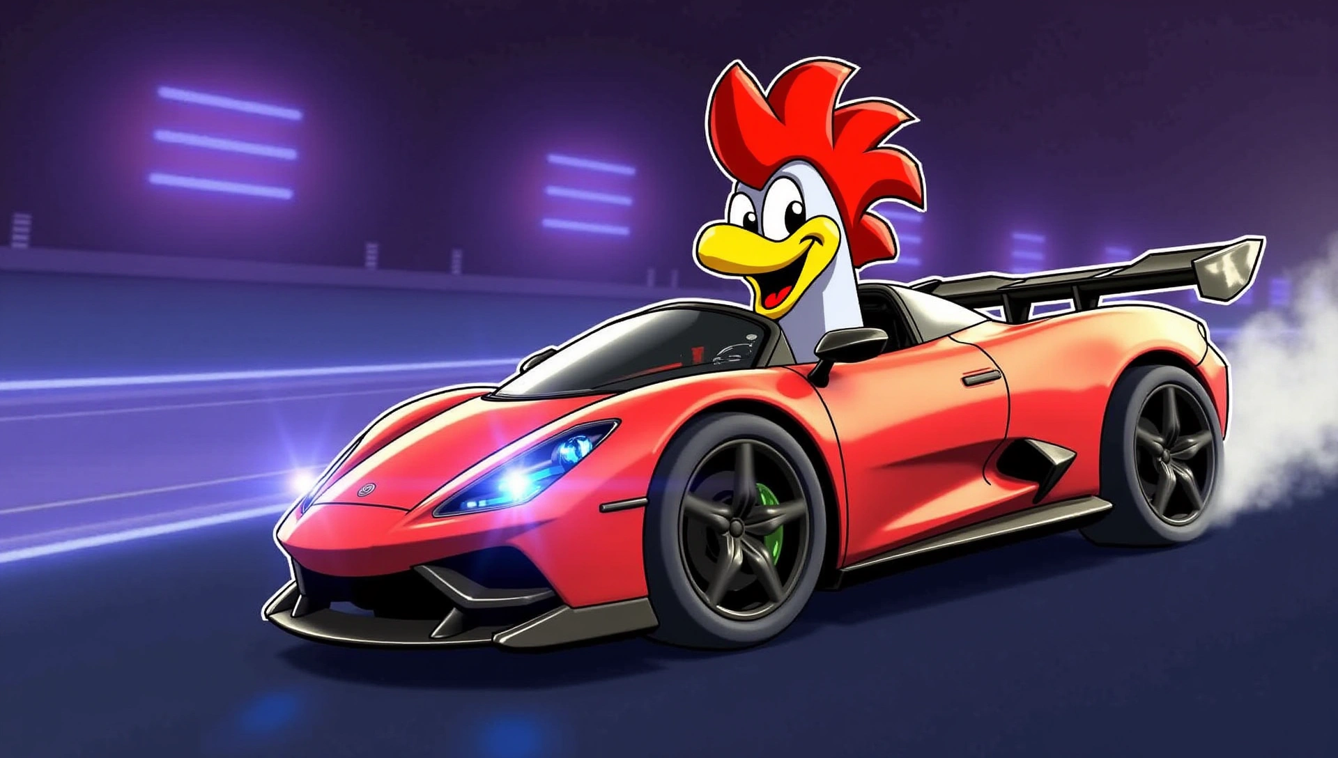 Fondo de pantalla de Kilmaster con coche de carreras y efecto de velocidad