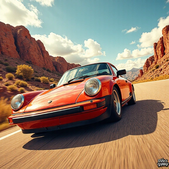 Ilustración de coche de carreras de Kilmaster en estilo cómic