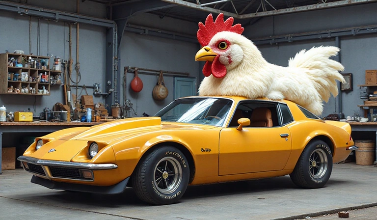 Arte conceptual de un garaje de personalización de gallinetas