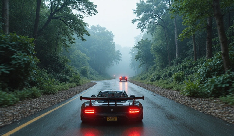 Captura de pantalla de carrera intensa de gallinas en una jungla futurista