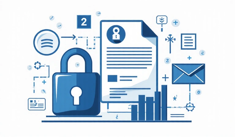 Ilustración de derechos de autor y propiedad intelectual con un candado y un documento